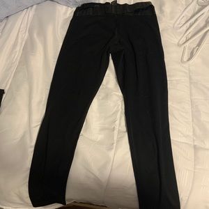 Plain black pink pants with crossed waist